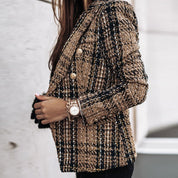 Blazer femme Tove – veste à carreaux élégante à coupe cintrée et style classique