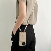 Étui téléphone femme en cuir – pochette crossbody avec porte-cartes & bandoulière amovible
