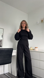 Ensemble femme NORMA – top oversize & pantalon large chic