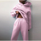 Ensemble jogging oversize taille haute – Hoodie + pantalon doux & tendance
