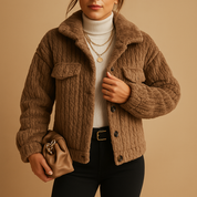 Manteau oversize femme Milou – coupe boxy, tissu doux & boutons nacrés
