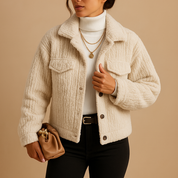 Manteau oversize femme Milou – coupe boxy, tissu doux & boutons nacrés