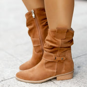 Bottines femme en suédine avec semelle moelleuse & confortable