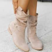 Bottines femme en suédine avec semelle moelleuse & confortable