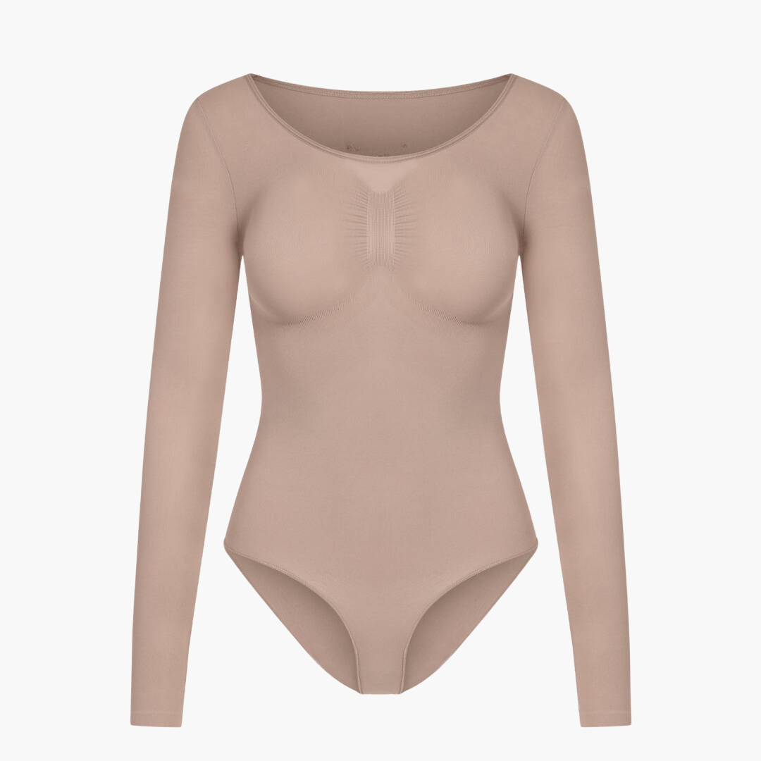 Body gainant manches longues femme – shapewear sculptant invisible & confortable