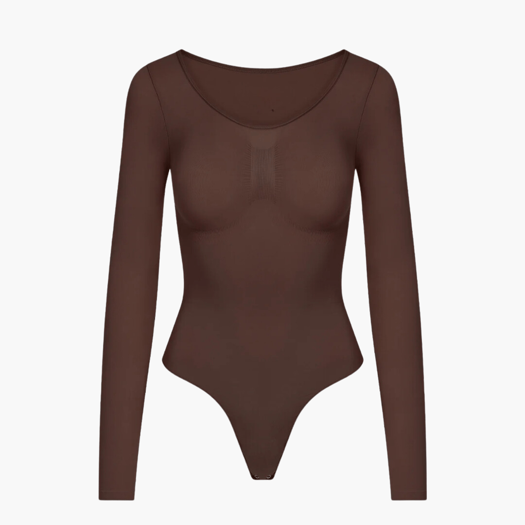 Body gainant string manches longues – shapewear sculptant invisible & élégant
