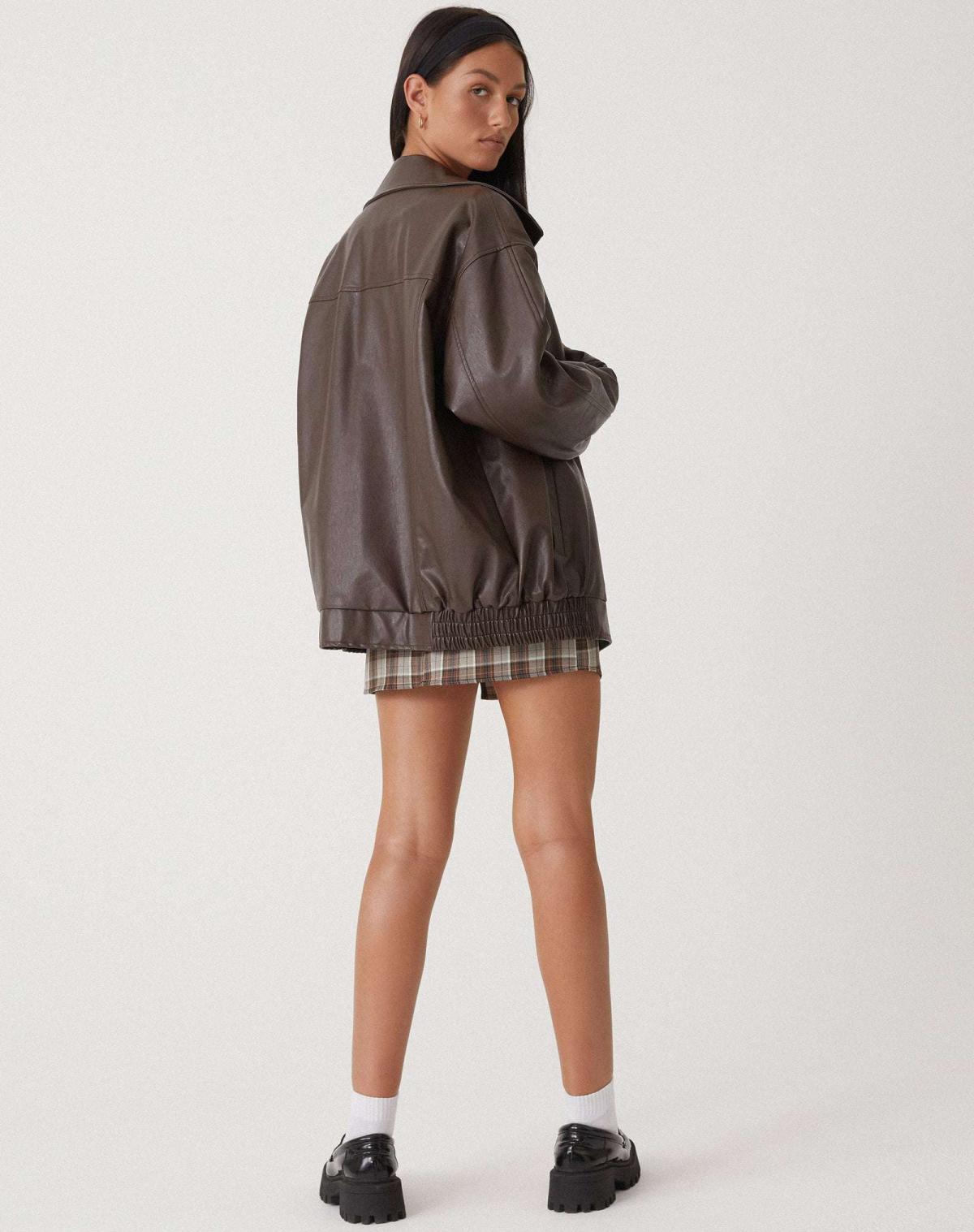 Veste femme en cuir PU ample — blouson tendance au style casual & élégant